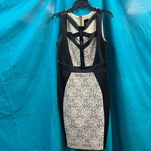 Black/Antique lace cocktail dress, size 10.